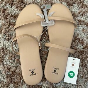 Shade & Shore Women's Tan  Slide Sandals